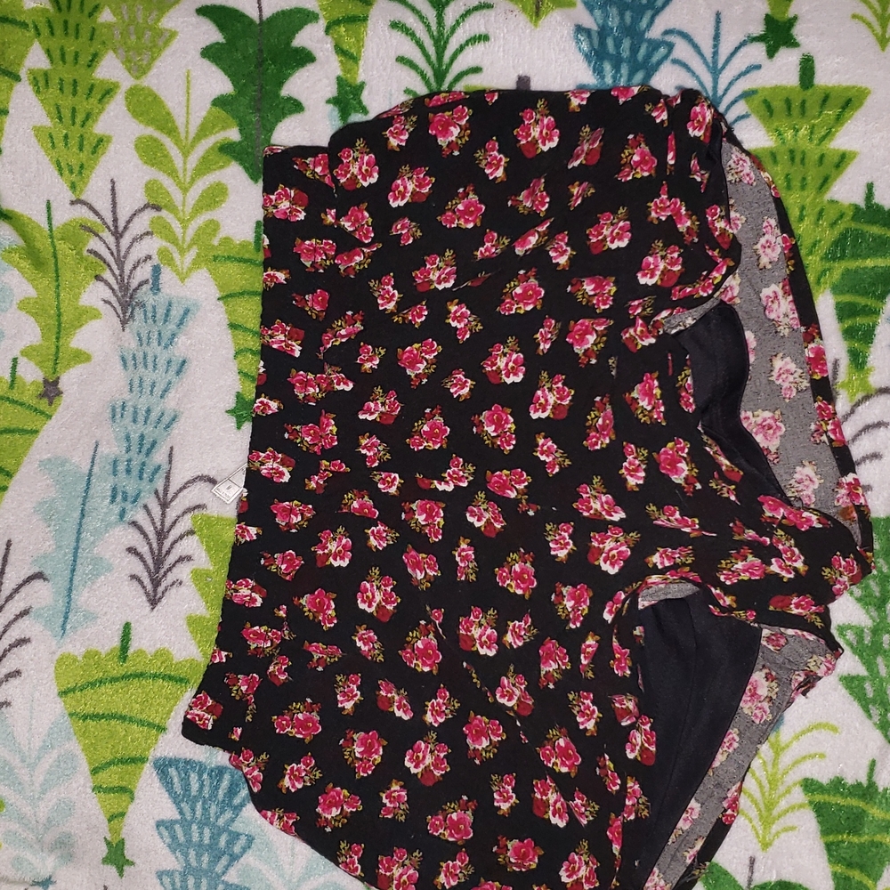 Black shorts with a floral design